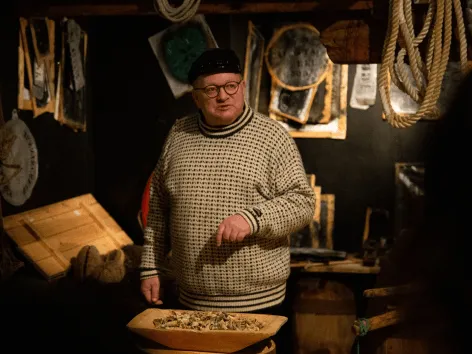 Man who tells about fishing history 