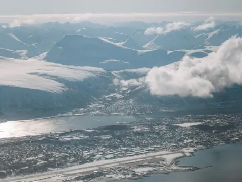 Landscape seen from top of a local mountain in Tromsø.