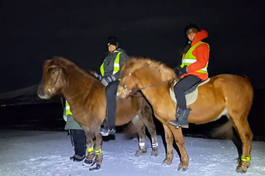 Horseback riding in the evening 