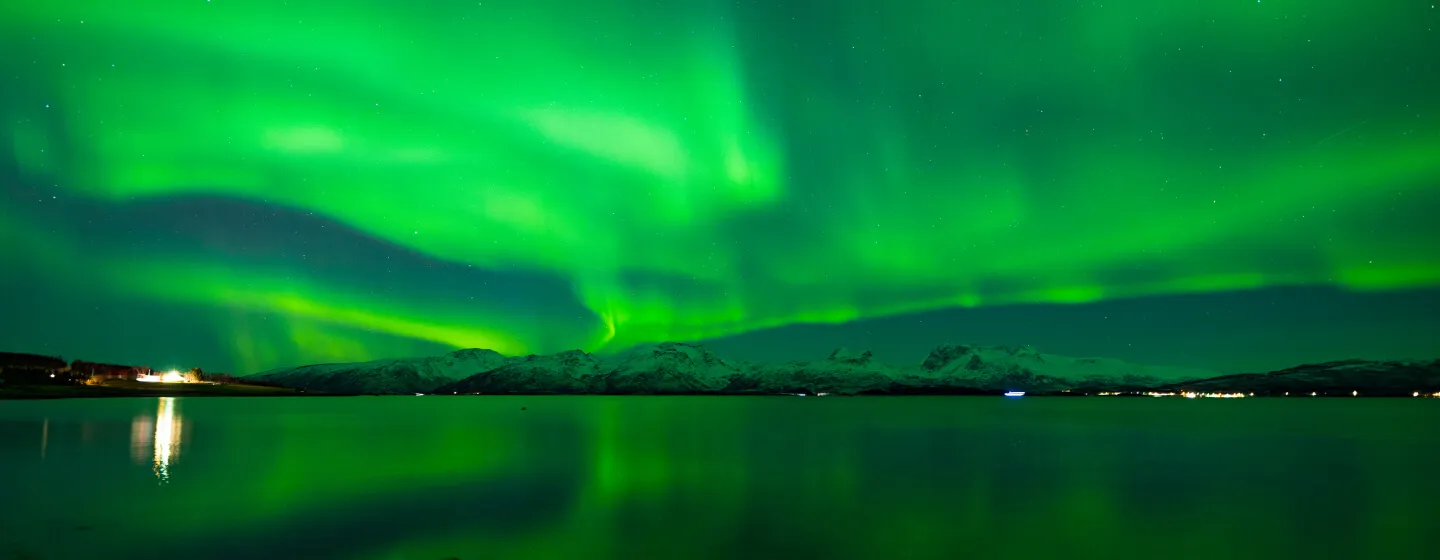 Nordlys i Tromsøregionen i Nord-Norge