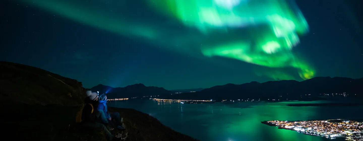 Gazing at the northern lights above Tromsø