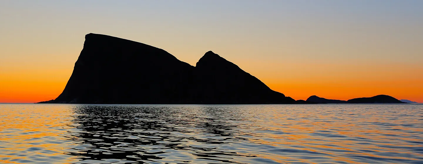 The mountain Håja outside of Tromsø, in the midnight sun