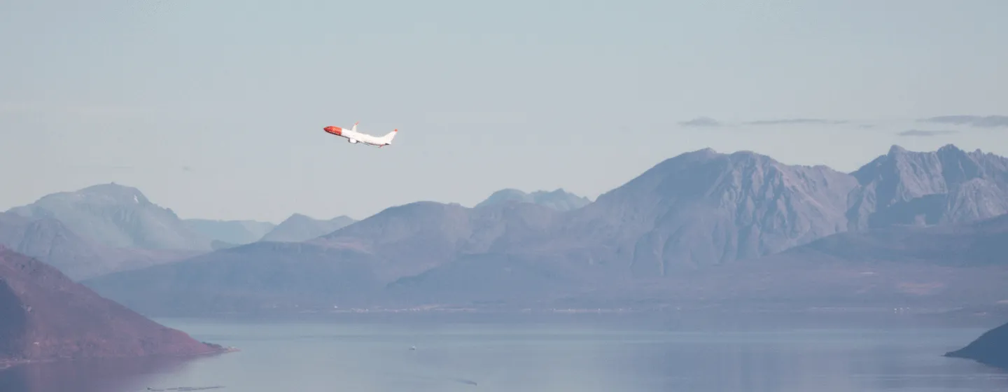 Airplane flying out from Tromsø